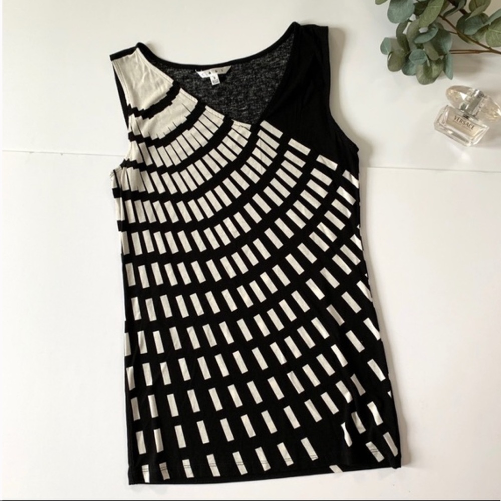 CAbi Black & White Geometric Top Style #356 SZ S